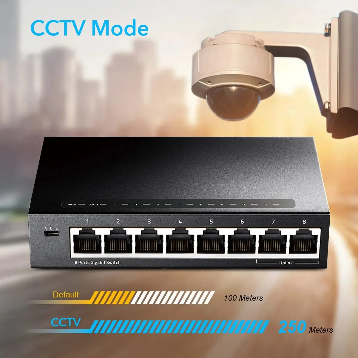Cudy GS108 8 Port Gigabit Ethernet Network Switch Plug & Play 10/100/1000Mbps