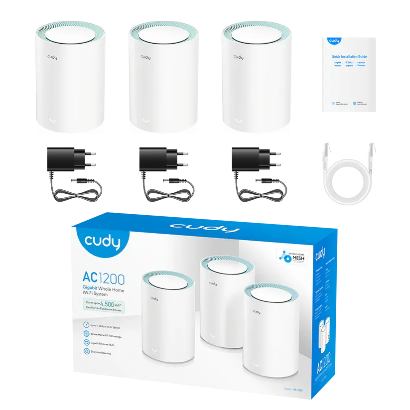 Cudy Wi-Fi Gigabit Mesh Solution 3 Pack | M1300