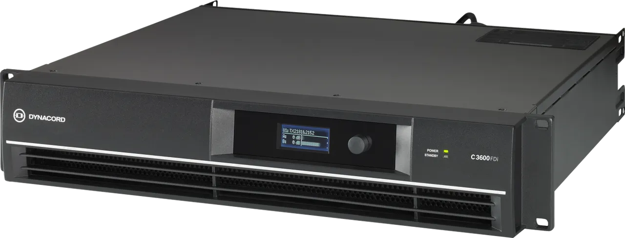 Dynacord C3600FDI-US DSP 2x1800W Power Amplifier for Fixed Install Applications F.01U.314.195