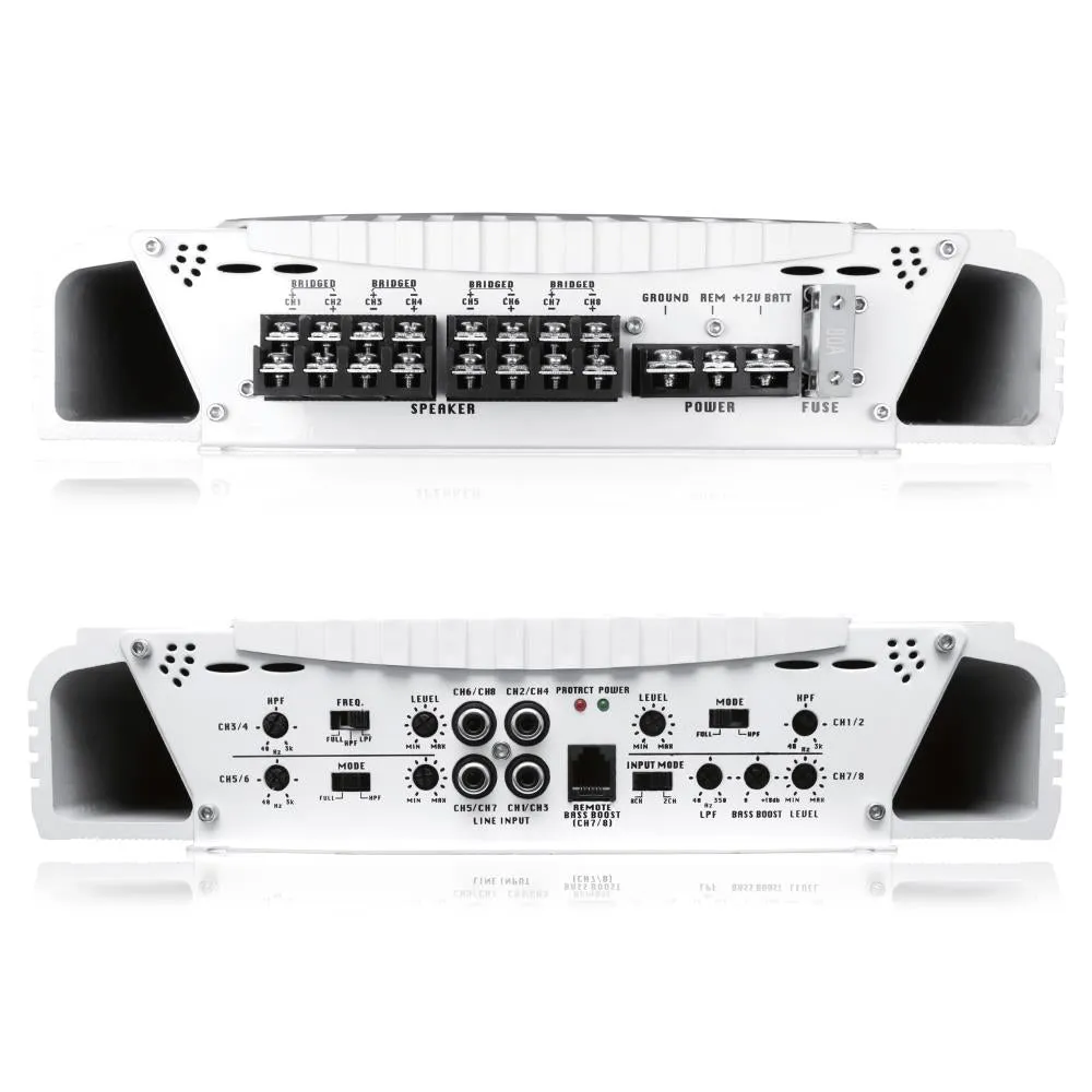 Elite Series Waterproof Bluetooth Amplifier, Bridgeable 3000 Watt 8-Channel Amp