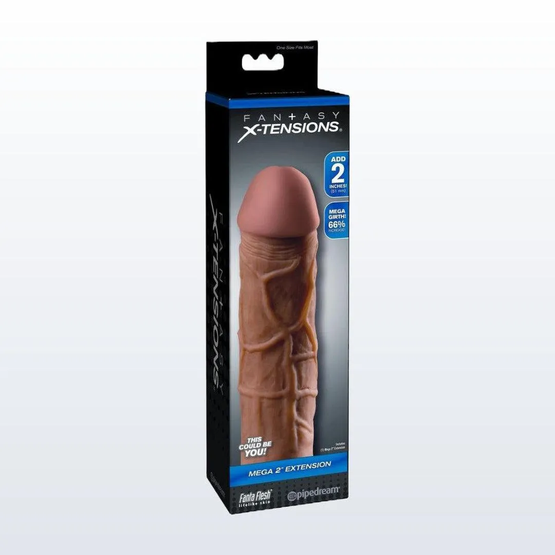 Fantasy X-Tension Mega 2" Penis Extension Sleeve - Brown