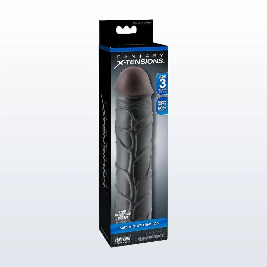 Fantasy X-Tension Mega 3" Penis Extension Sleeve - Black