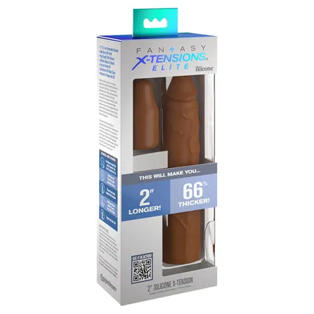 Elite 2-Inch Silicone Penis Extension by Fantasy X-tensions - Light Tan