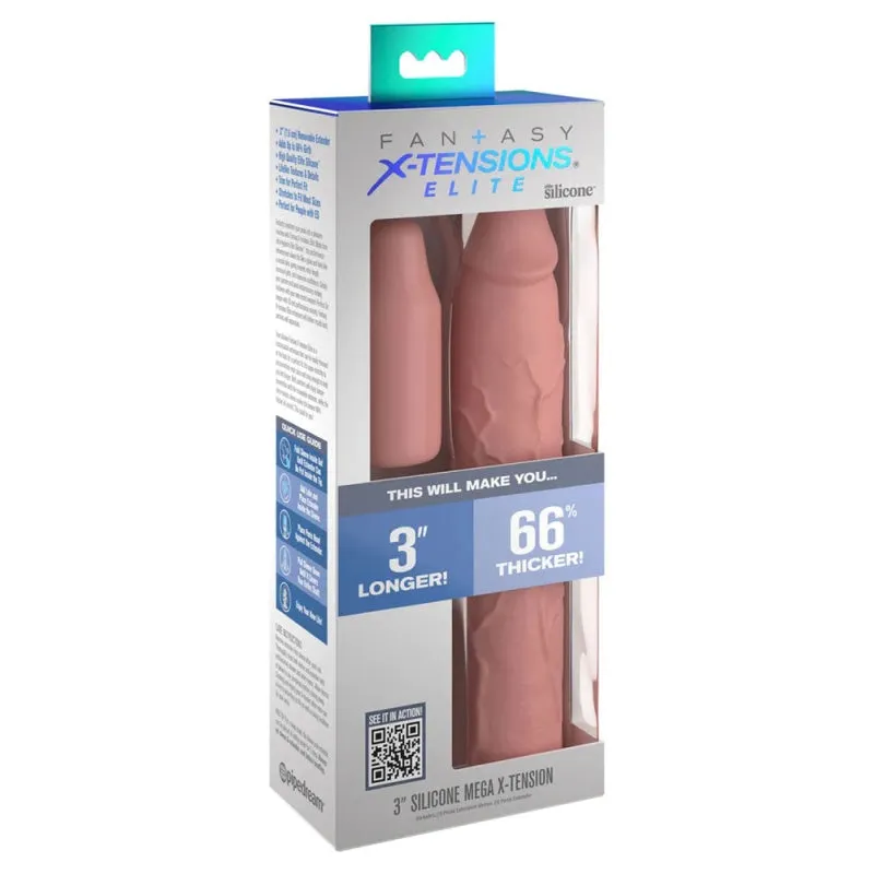 Fantasy X-Tensions Elite 9 Inch Sleeve With 3 Inch Plug - Light