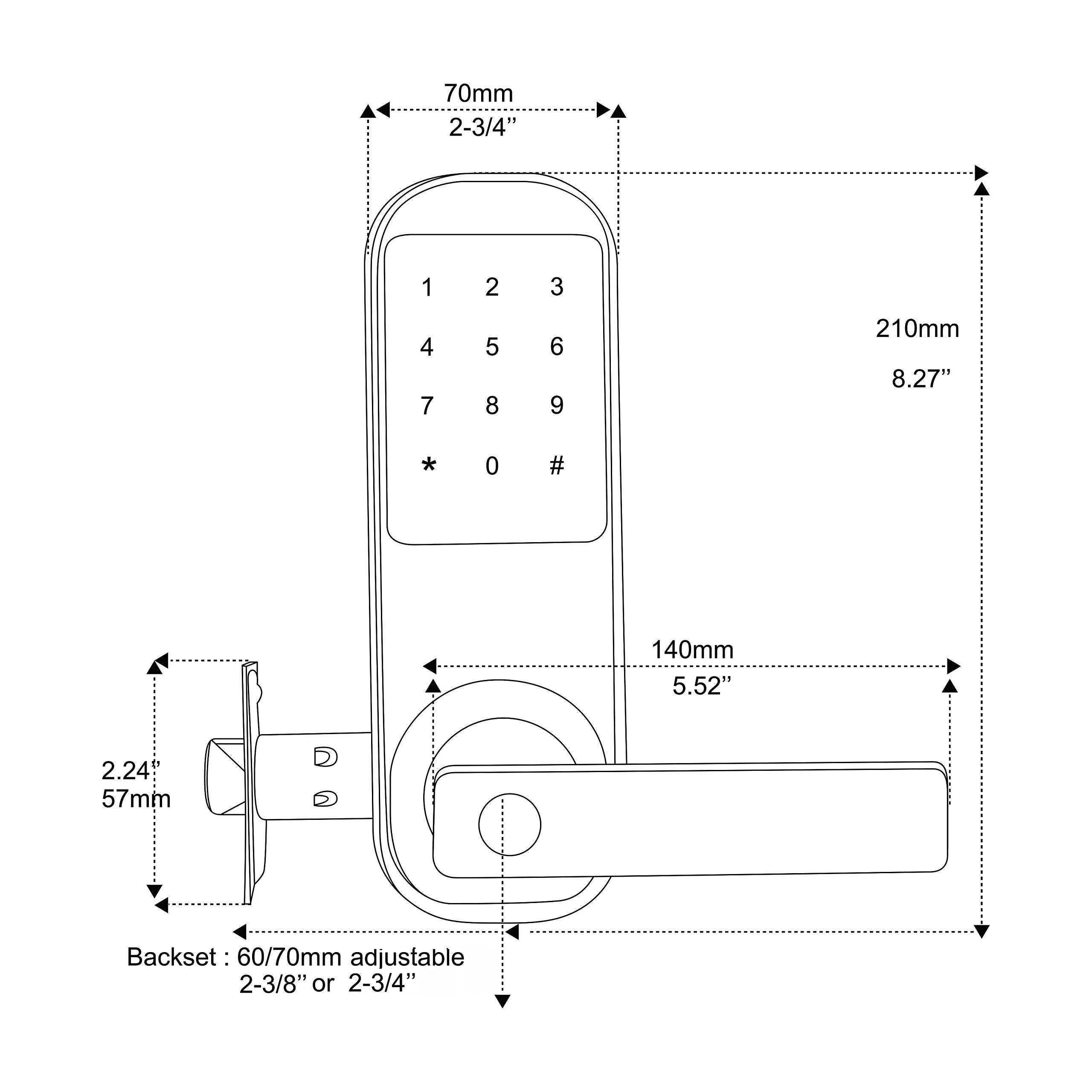 HAIFUAN Security Digital Keyless Code Door Lock, Unlock with Code Card and Key (HFAM10B-R-ORB)