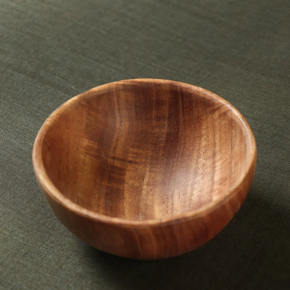 Hand Carved Natural Neem Wood Bowl (4 in)