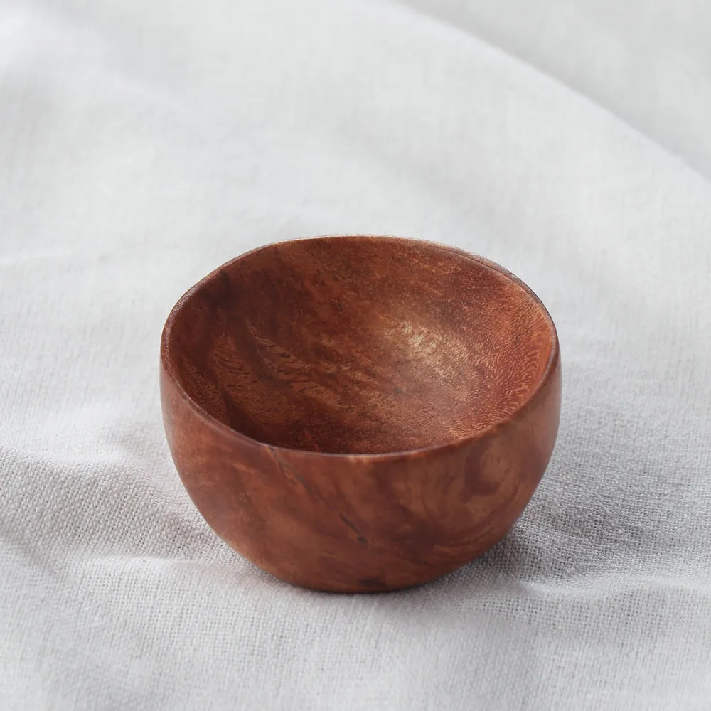 Handcarved Natural Neem Wood Bowl (2 in)