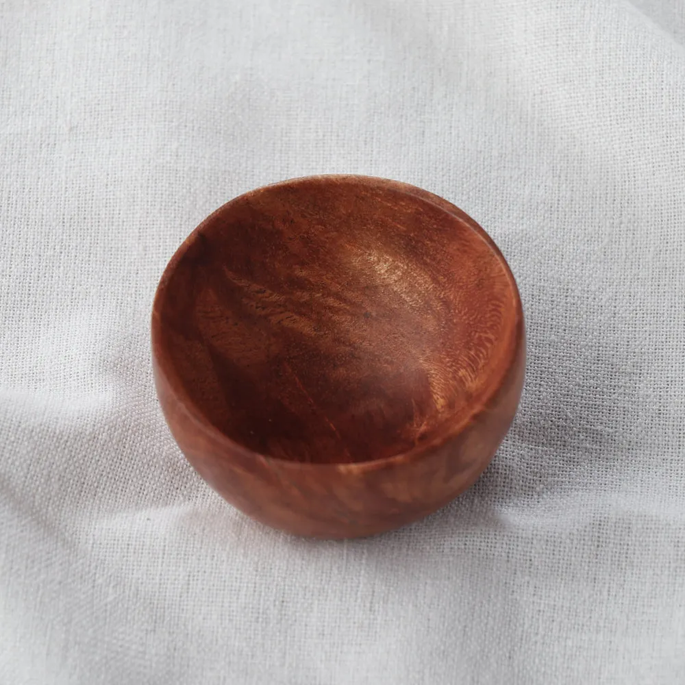 Handcarved Natural Neem Wood Bowl (2 in)