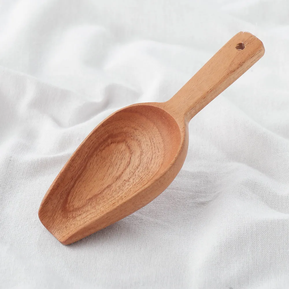 Handcarved Natural Neem Wood Flour Spoon (6 in)