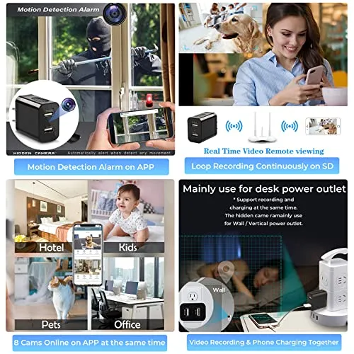 Hidden WiFi Charger Spy Camera