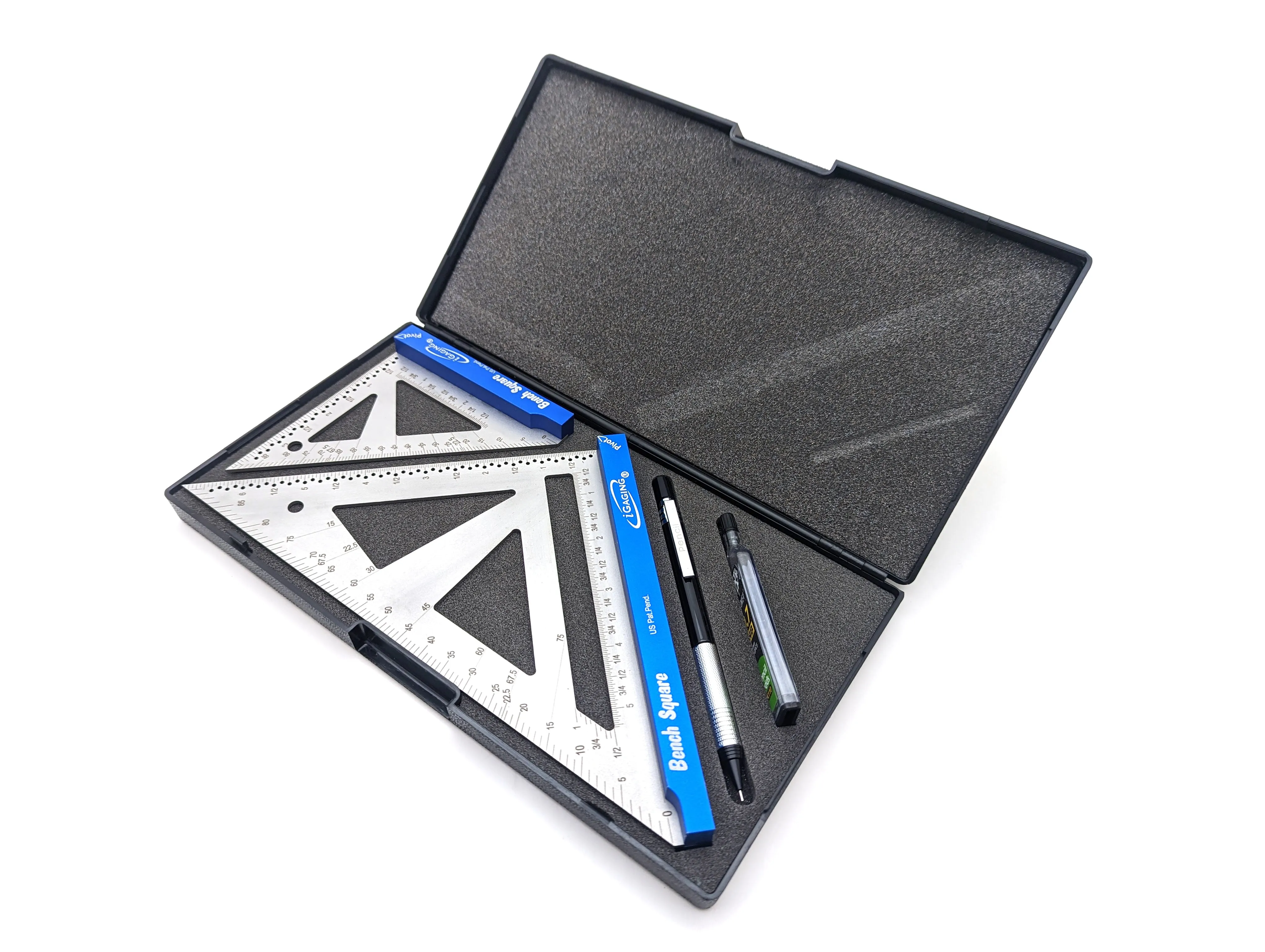 iGaging Bench Squares, Stainless Steel Blades with Wide Anodized Aluminum Base