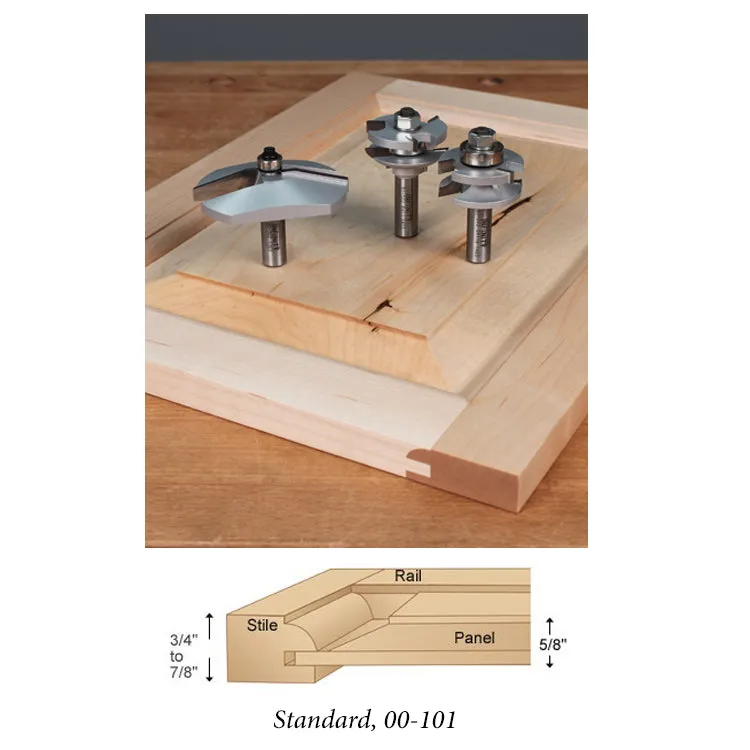 Infinity Tools 1/2" Shank 3-Pc. Cabinet Door Router Bit Sets