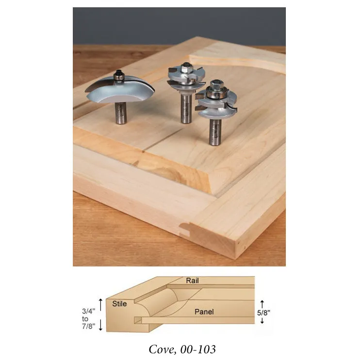 Infinity Tools 1/2" Shank 3-Pc. Cabinet Door Router Bit Sets