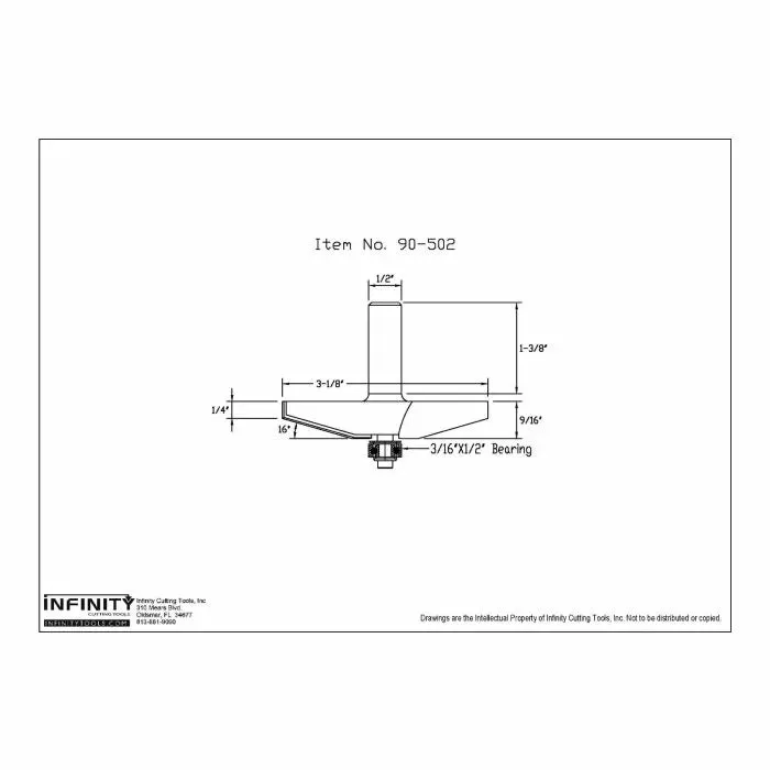 Infinity Tools 1/2" Shank 3-Pc. Entry & Passage Door Router Bit Sets