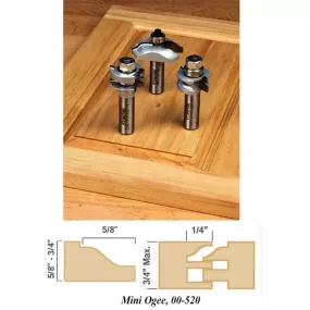 Infinity Tools 1/2" Shank 3-Pc. Mini Door Making Router Bit Set