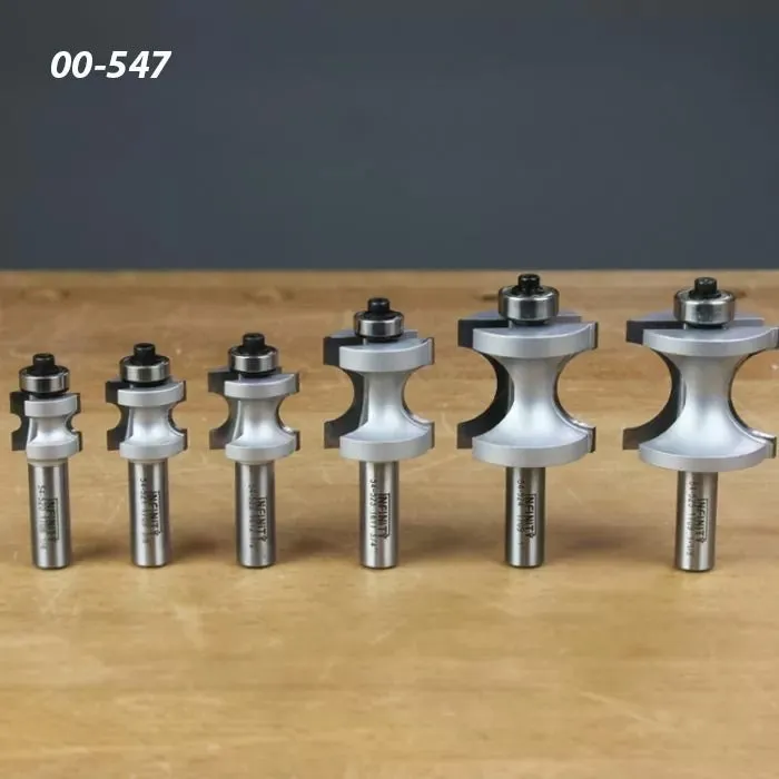 Infinity Tools 1/2" Shank 5-Pc. Bullnose Router Bit Set w/ Bearing Guide