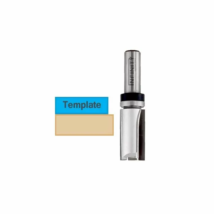Infinity Tools 1/4" Shank Straight Router Bit w/ Plunge Point & Top Bearing