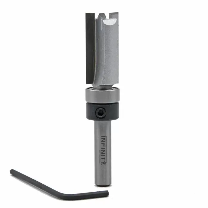 Infinity Tools 1/4" Shank Straight Router Bit w/ Plunge Point & Top Bearing