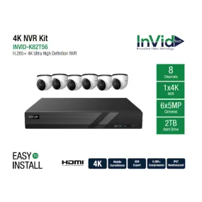 Invid INVID-K82T56 8 Channel NVR with 2 TB   (6) 5-Megapixel Cameras
