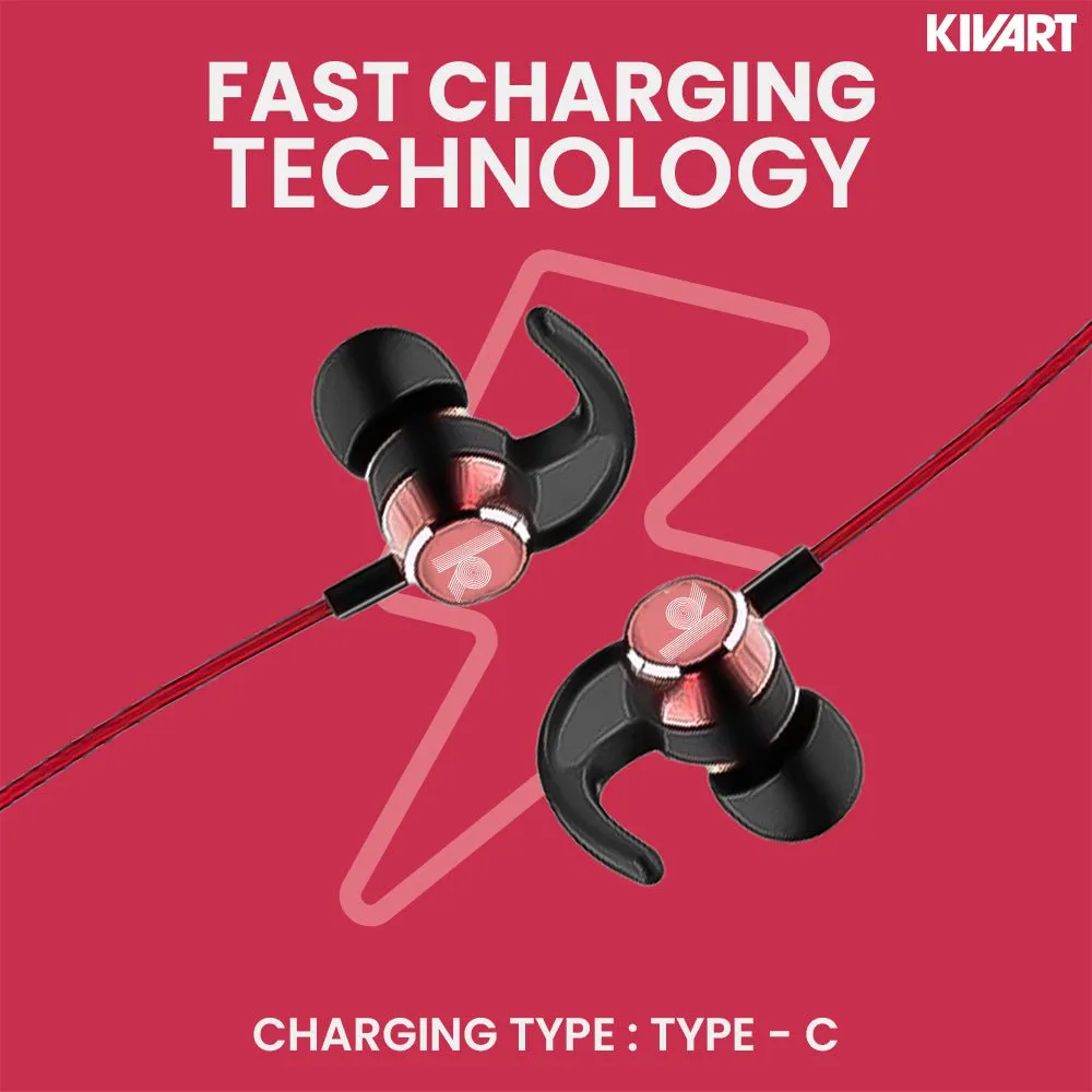 Kivart Buzz Neckband |  35 Playtime | C-Type Fast Charging | HD Quality Calls