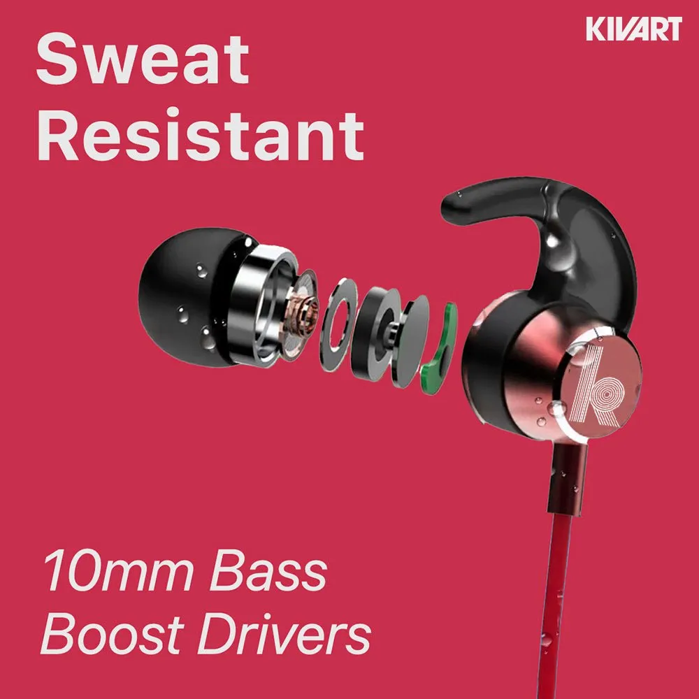 Kivart Buzz Neckband |  35 Playtime | C-Type Fast Charging | HD Quality Calls