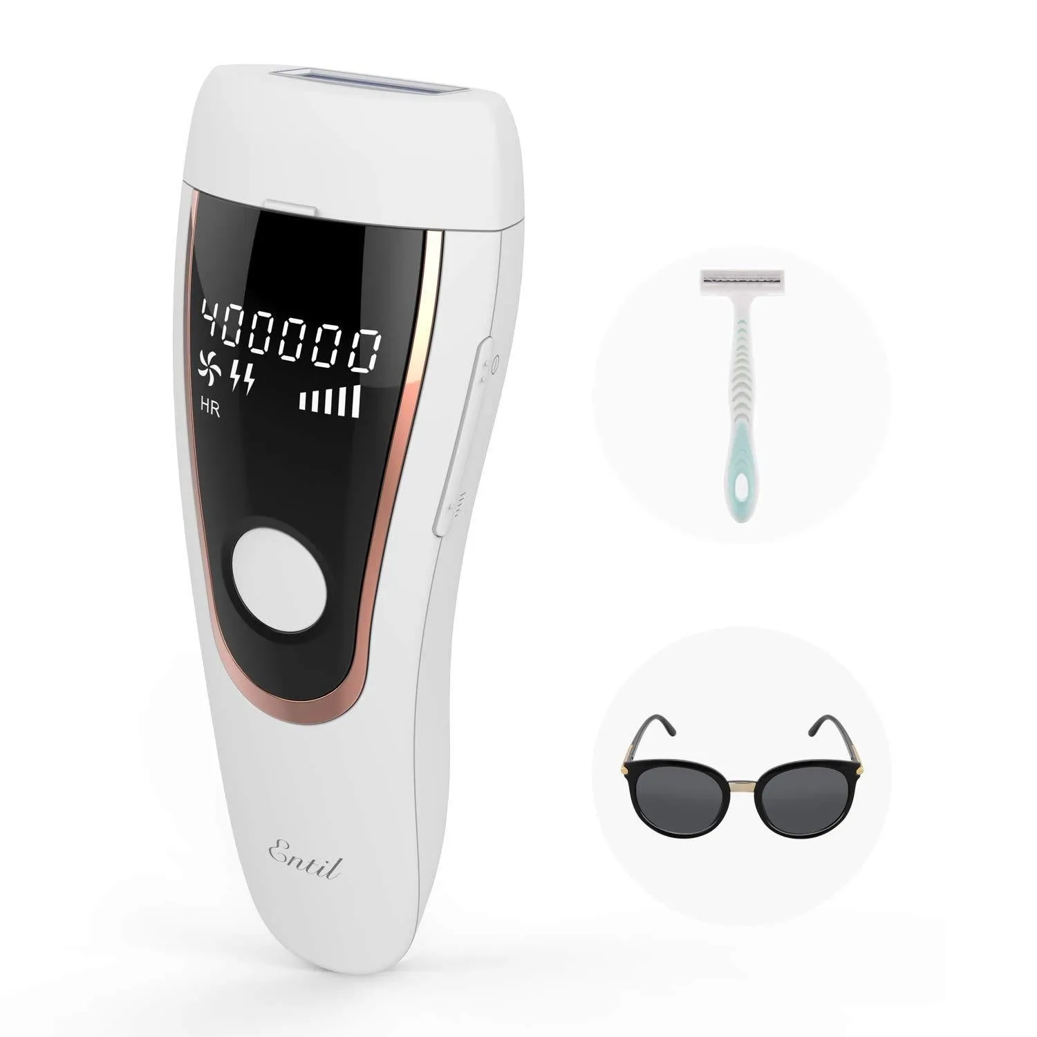 Laser Hair Removal for Women and Men, Hair Remover Permanent Painless 400,000 Flashes 2 Modes & 5 Light Intensity Settings, Whole Body Home Use