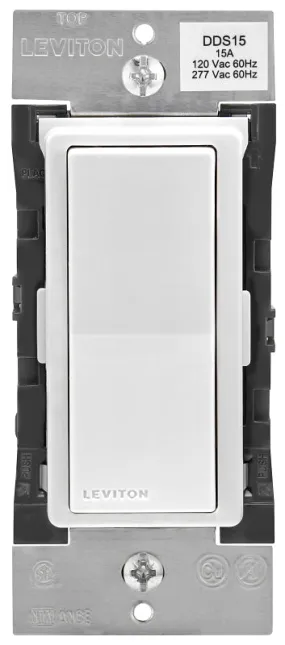 Leviton Decora Digital R00-DDS15-BDM Dual Voltage Switch with Timer, 1 -Pole, 3 -Way, 120/277 VAC, 60 Hz, Bluetooth :EA: QUANTITY: 1