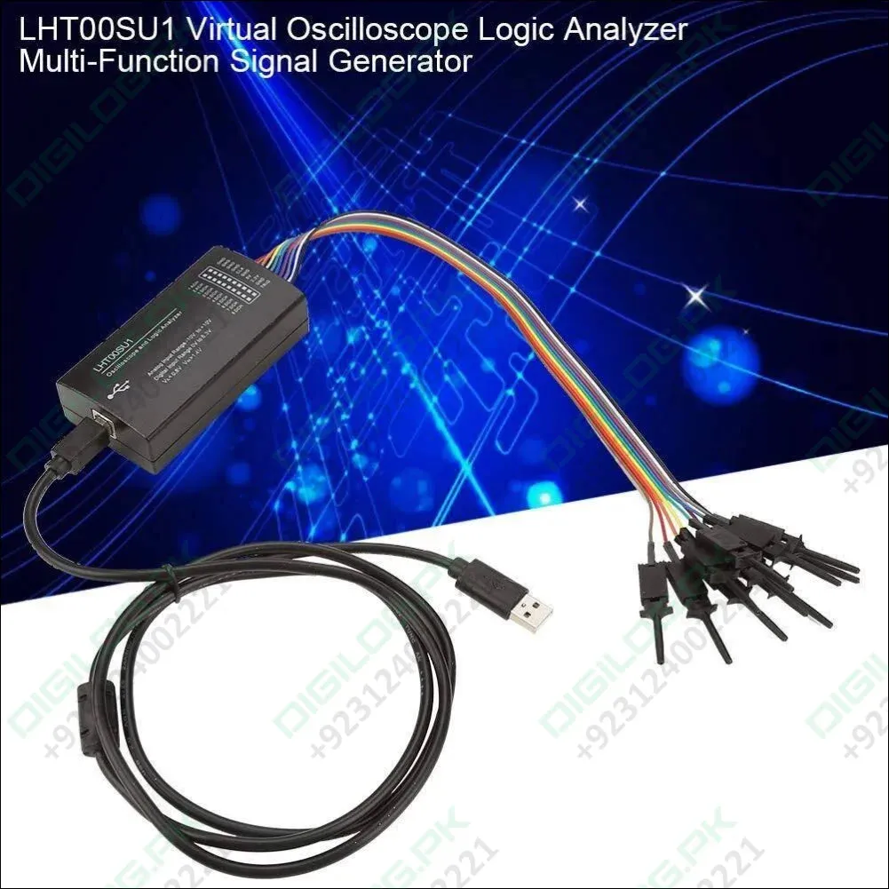 LHT00SU1 Virtual Oscilloscope Logic Analyzer I2C SPI CAN Uart Full-featured Signal Generator with 16MHz Max Sampling Rate