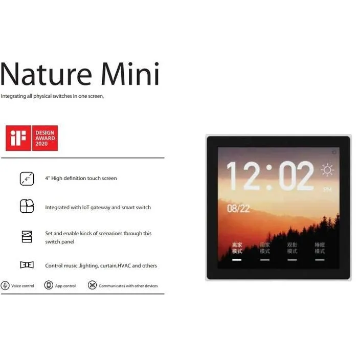 Lifesmart LS228GR Nature Pad Mini Main Control Panel Coverage 600 Sqft