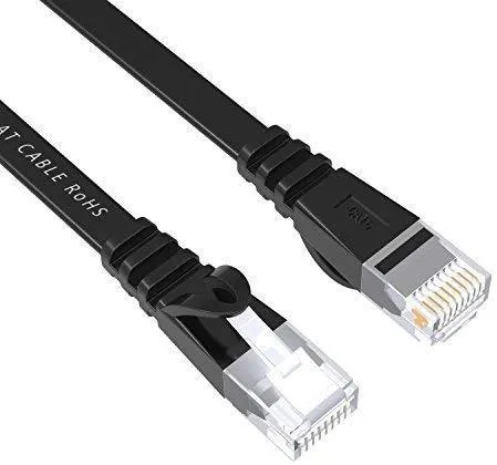 Lovicool CAT6 Ethernet Patch Cable 75ft White LAN Cable Flat Internet Computer Networking Cable High Speed Up to 10Gigabit Ethernet Cord with RJ45 Connector for Modem Switch Boxes Router PS4 Xbox 23m