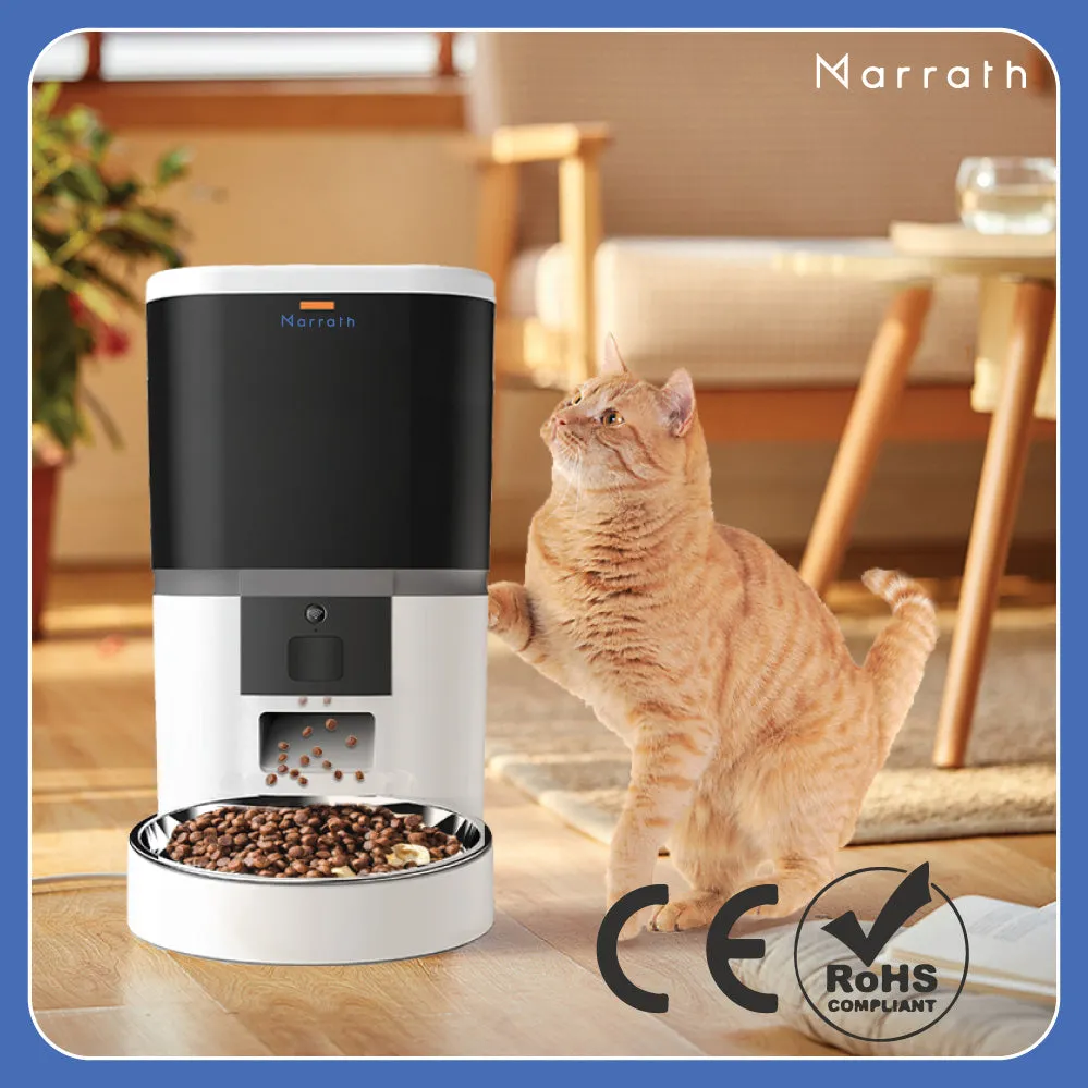 Marrath Smart Wi-Fi Automatic Pet Feeder with HD Camera and Two Way Audio