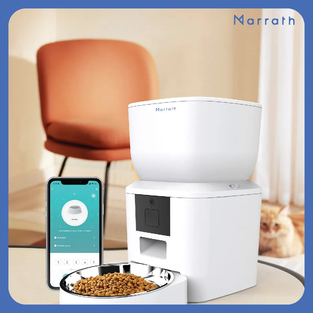 Marrath Smart Wi-Fi Automatic Pet Feeder with HD Camera and Two Way Audio