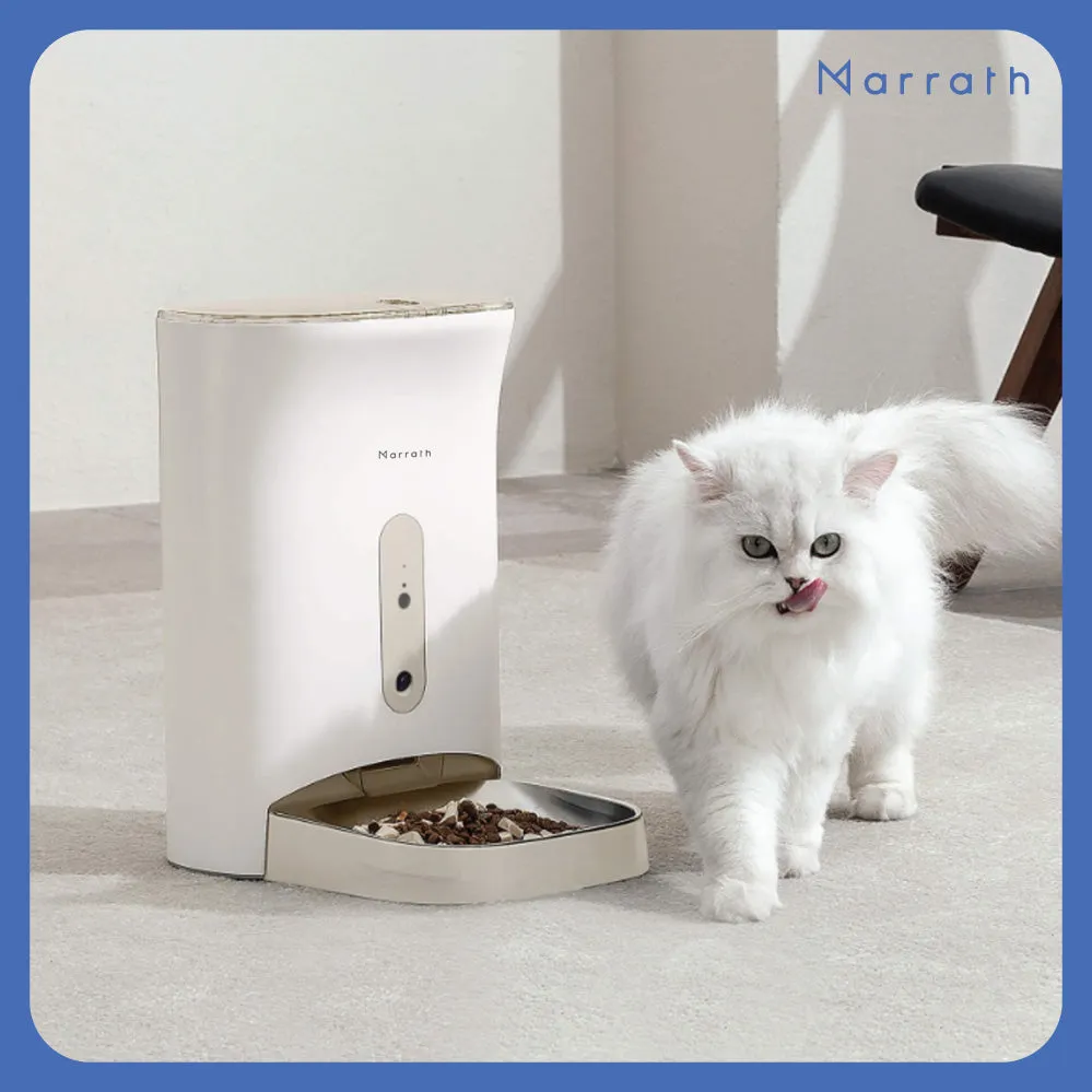 Marrath Smart Wi-Fi Automatic Pet Feeder with HD Camera and Two Way Audio