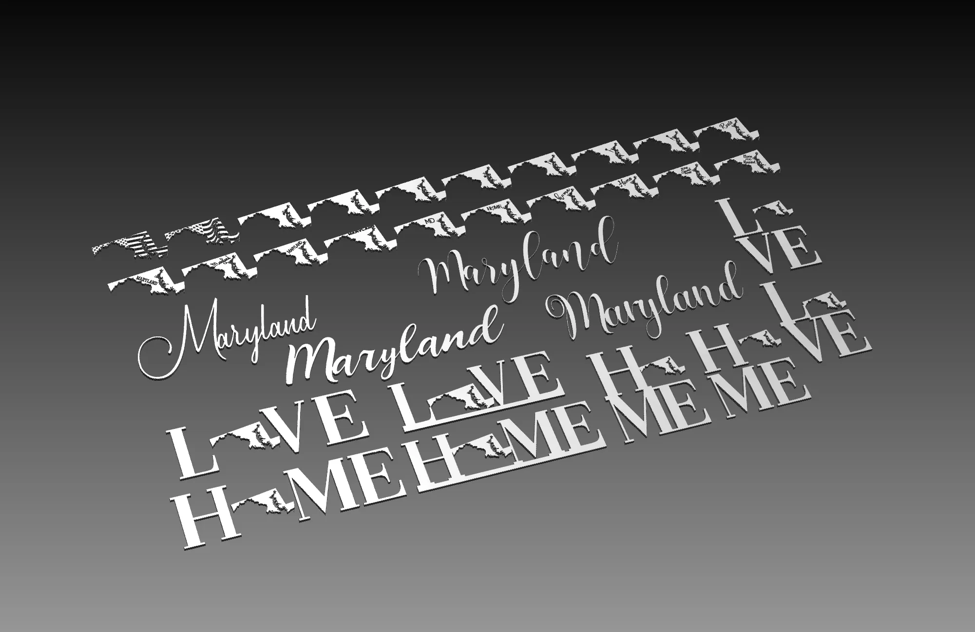Maryland State Theme - DXF Cut Ready File Collection