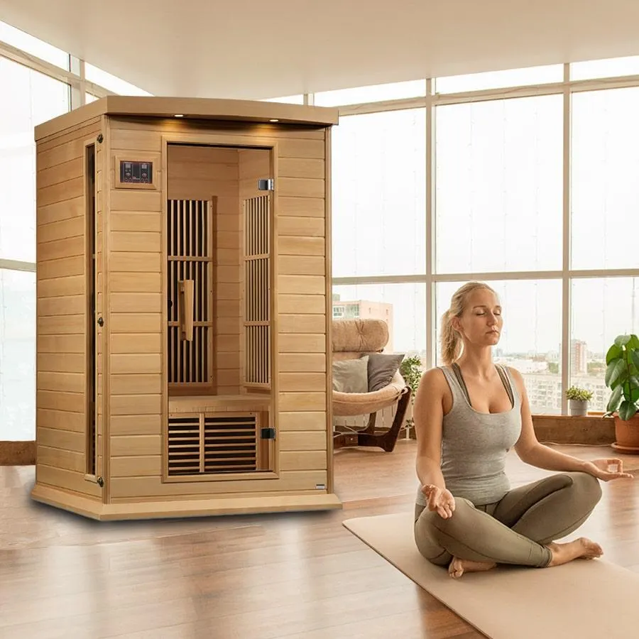 Maxxus 2 Person Low EMF FAR Infrared Sauna - Canadian Hemlock