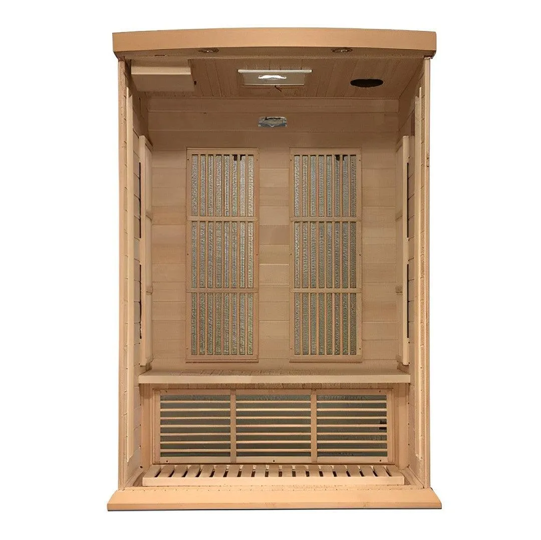 Maxxus 2 Person Low EMF FAR Infrared Sauna - Canadian Hemlock