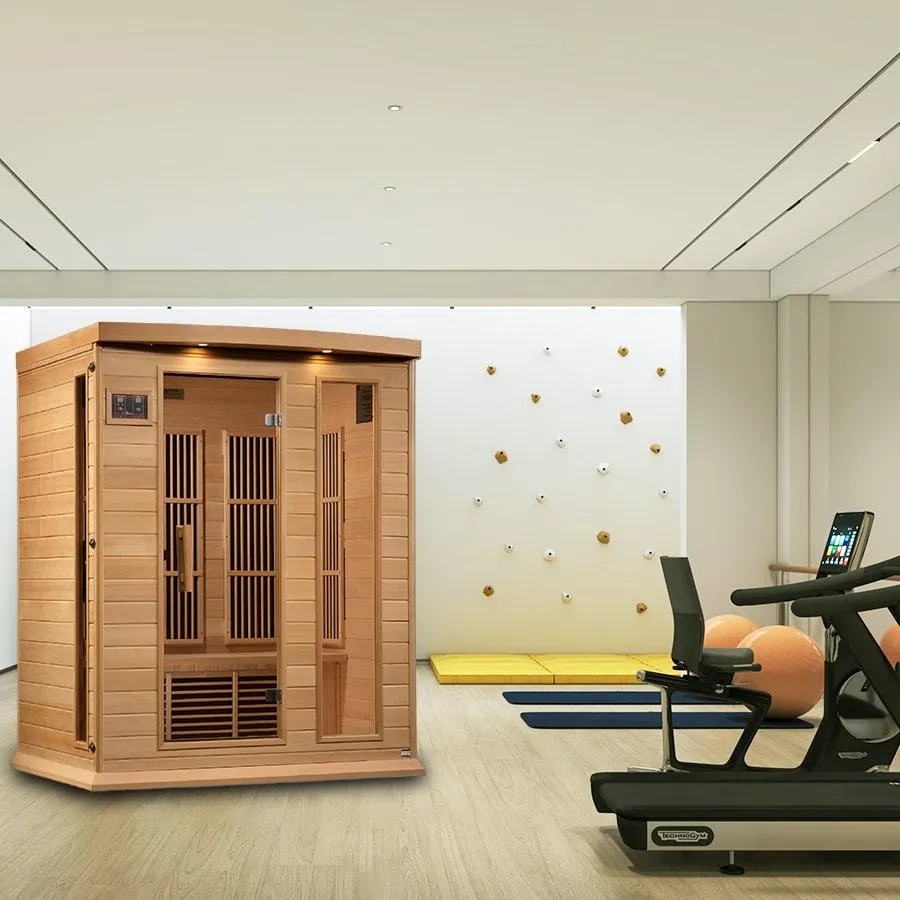 Maxxus 3 Person Low EMF FAR Infrared Sauna - Canadian Hemlock
