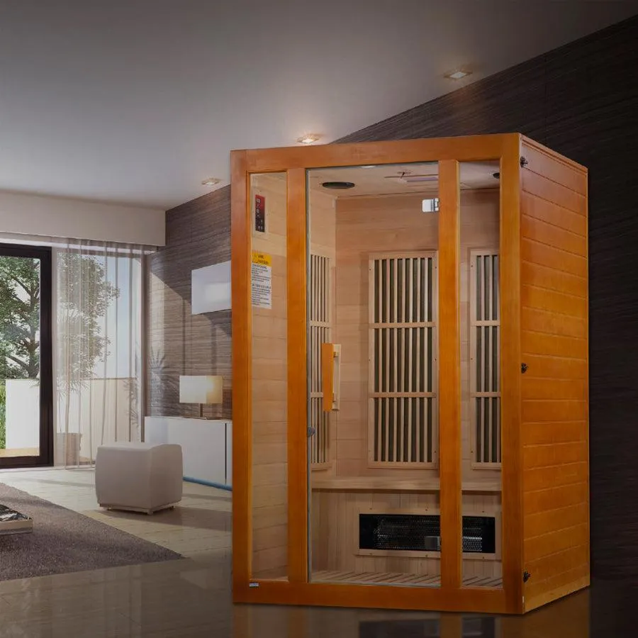 Maxxus "Aspen" Dual Tech 2-Person Low EMF FAR Infrared Sauna - Canadian Hemlock