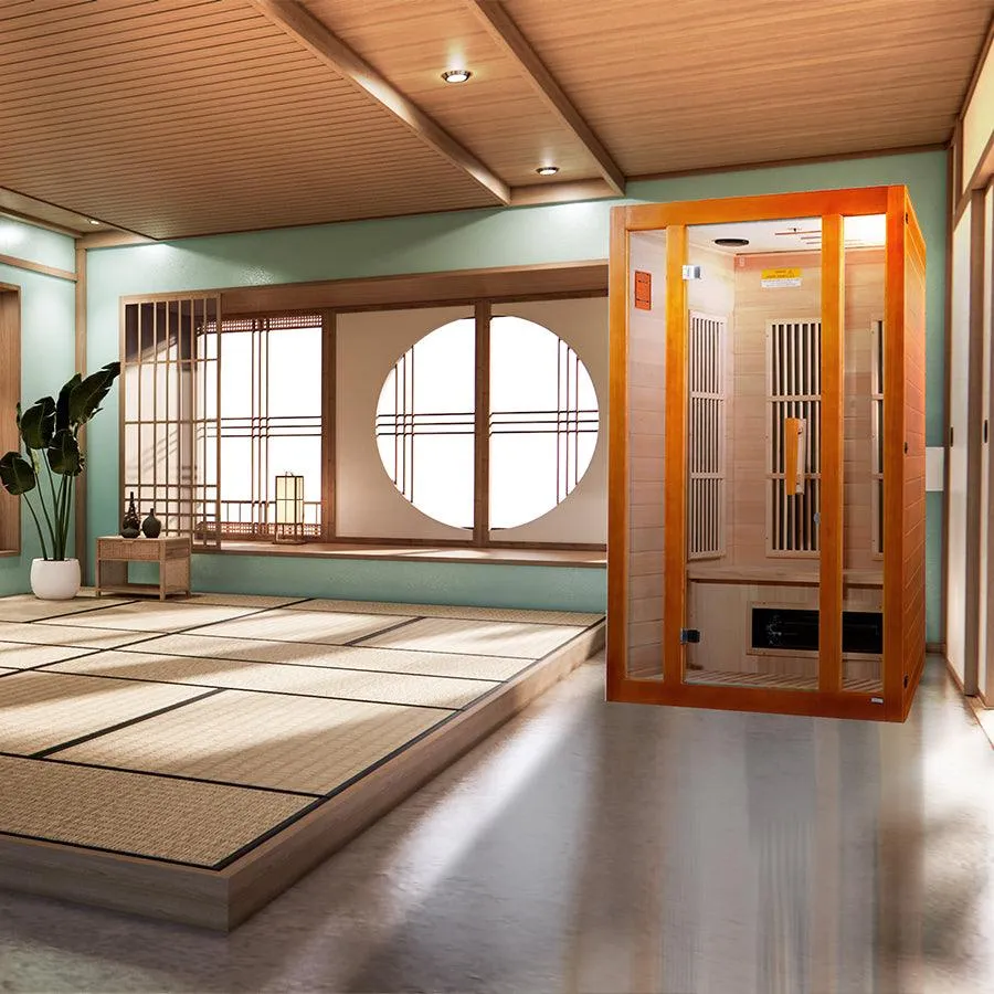 Maxxus "Aspen" Dual Tech 2-Person Low EMF FAR Infrared Sauna - Canadian Hemlock