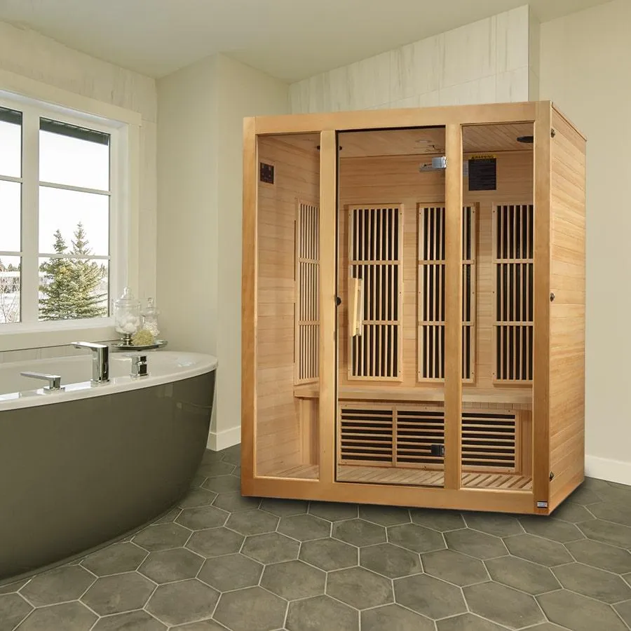 Maxxus "Bellevue" 3 person Low EMF FAR Infrared Sauna - Canadian Hemlock