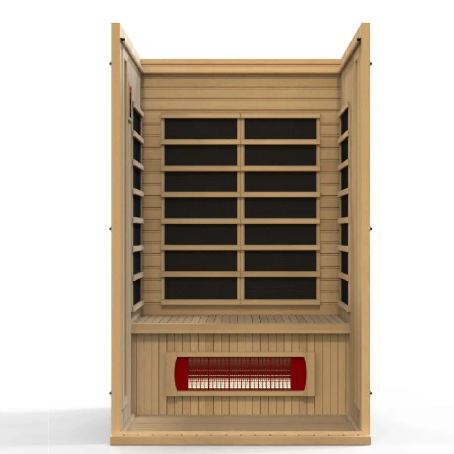 Maxxus "Serenity" Dual Tech 2-Person Low EMF FAR Infrared Sauna - Canadian Hemlock