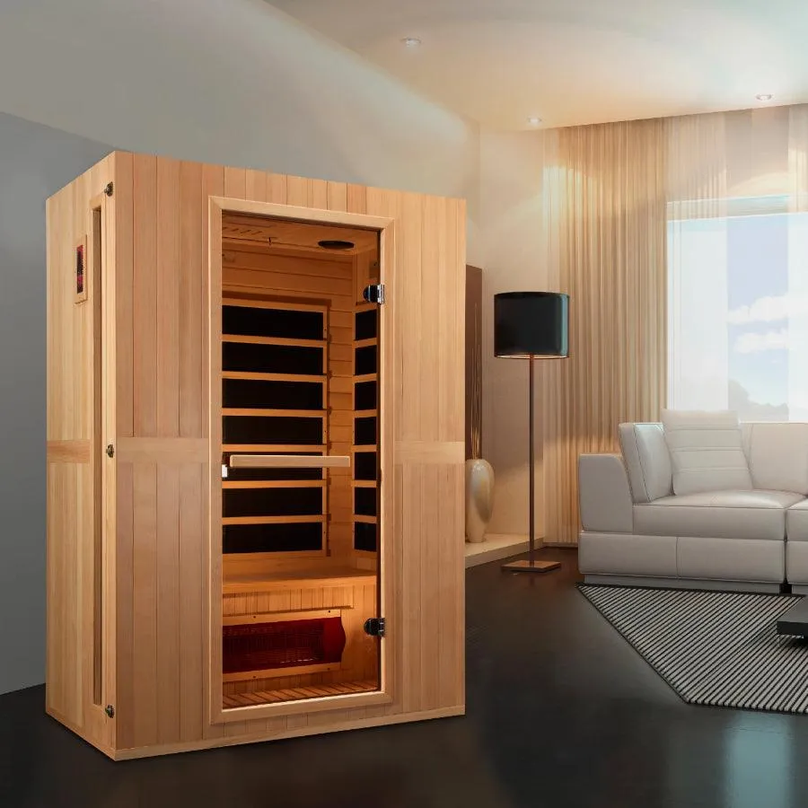 Maxxus "Serenity" Dual Tech 2-Person Low EMF FAR Infrared Sauna - Canadian Hemlock