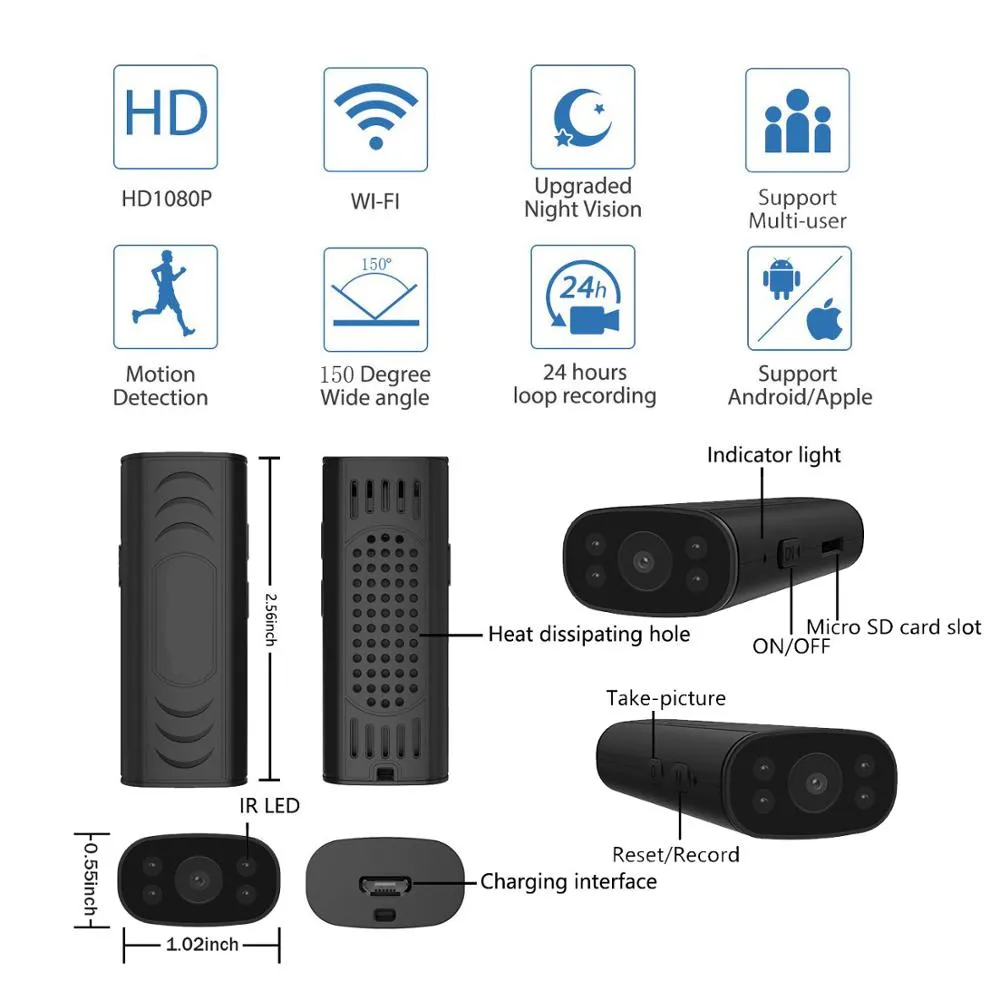 Mini Home Security Camera 1080P Hd Draadloze Wifi Remote View Super Mini Camera Nanny Cam Kleine Recorder
