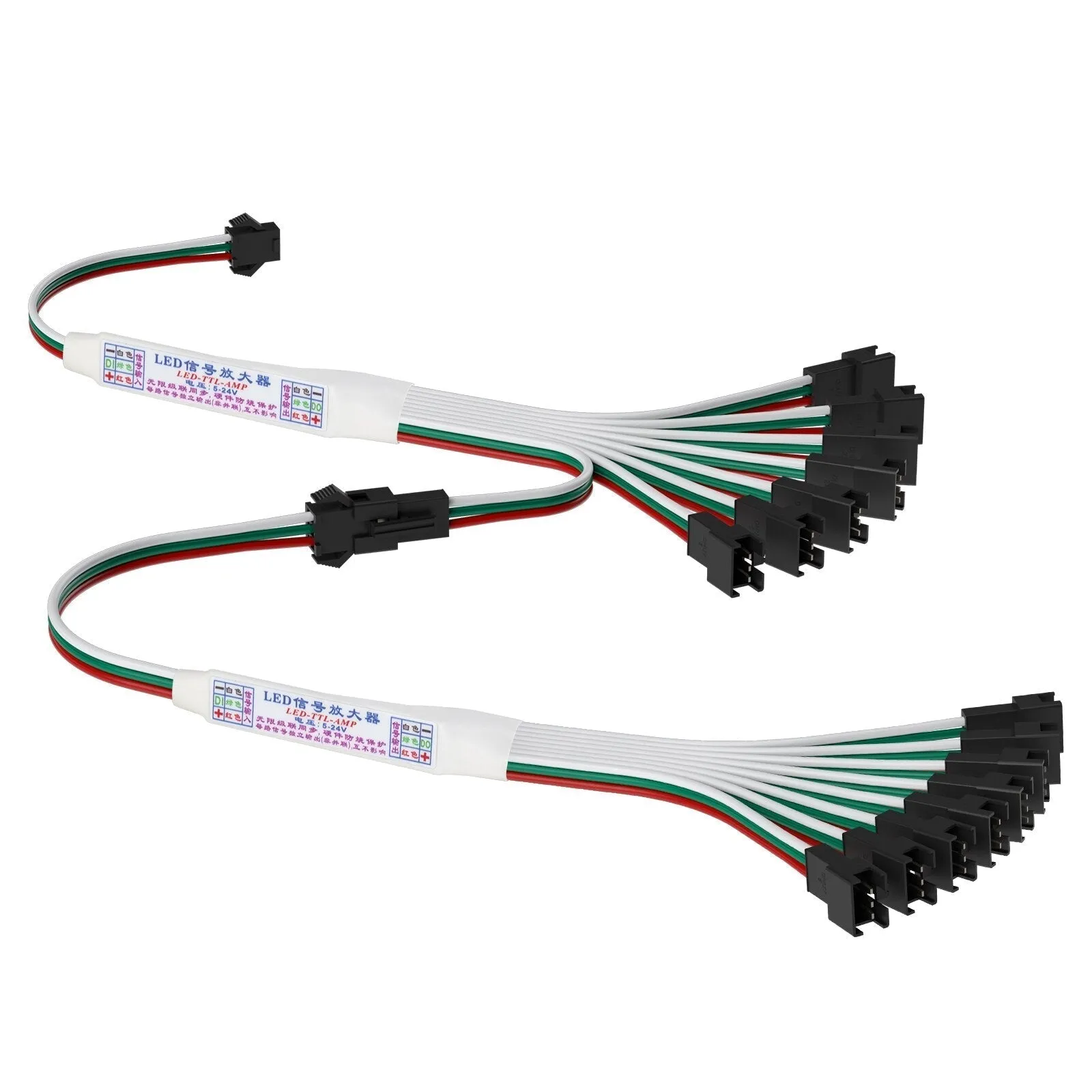 Mini TTL Signal Amplifier Repeater 1 TO 4/8 Support 3Pin Addressable RGB IC WS2812B WS2811 16703 SK6812 DC 5-24V