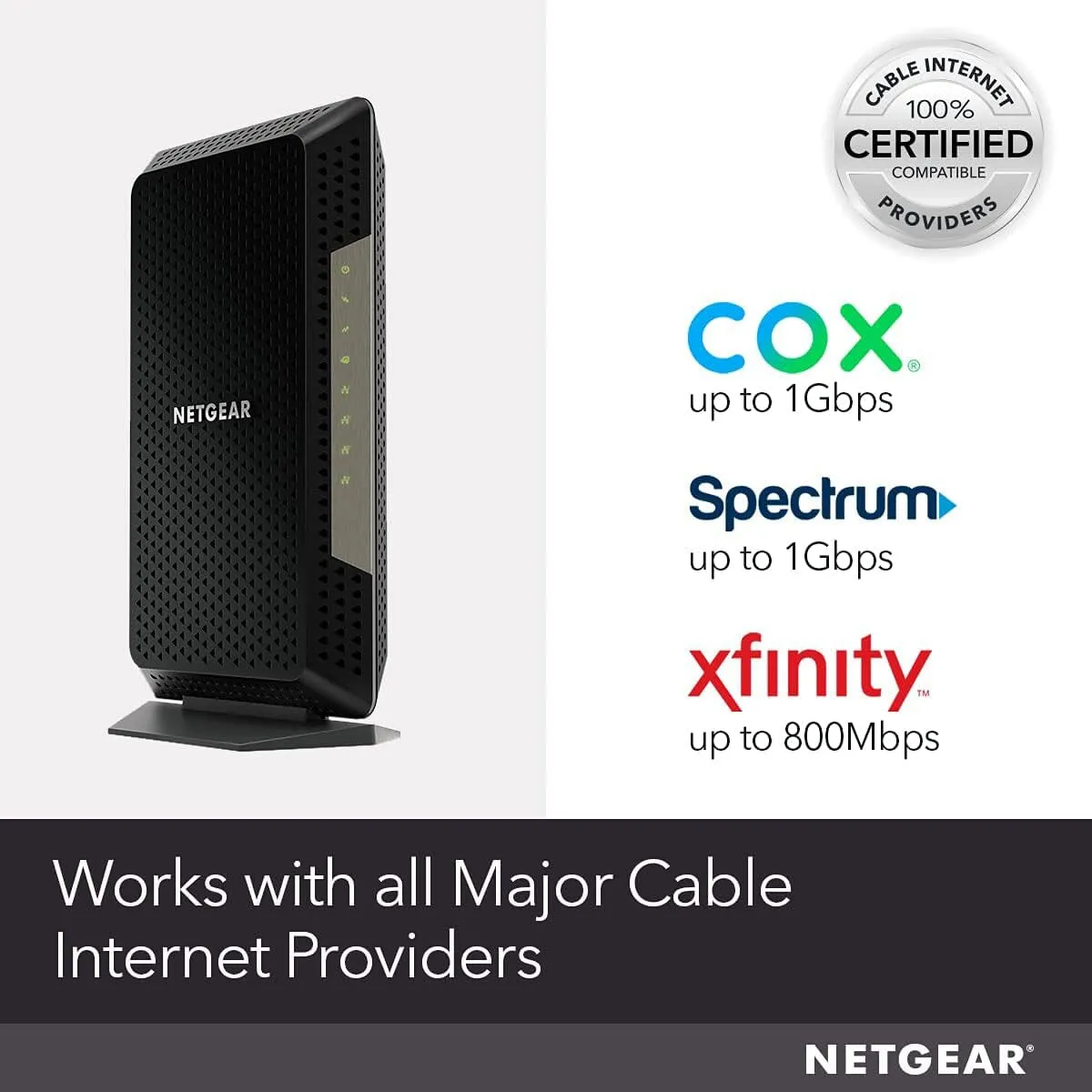 NETGEAR Nighthawk Cable Modem CM1200 - Compatible with all Cable Providers  (Refurbished)