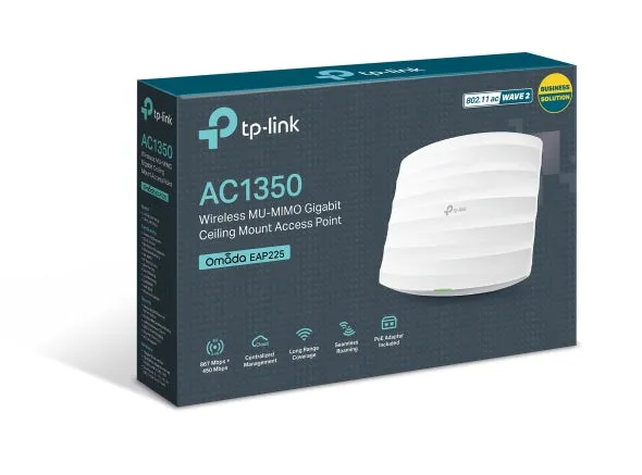 Omada EAP225 AC1350 Wireless MU-MIMO Gigabit Ceiling Mount Access Point