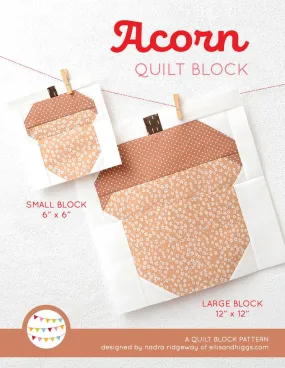 Pattern, Acorn Quilt Block by Ellis & Higgs (digital download)