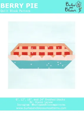 Pattern, Berry Pie Quilt Block by Burlap and Blossom (digital download)