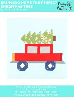 Pattern, Bringing Home the Christmas Tree Block by Burlap and Blossom (digital download)