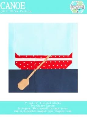 Pattern, Canoe Quilt Block by Burlap and Blossom (digital download)